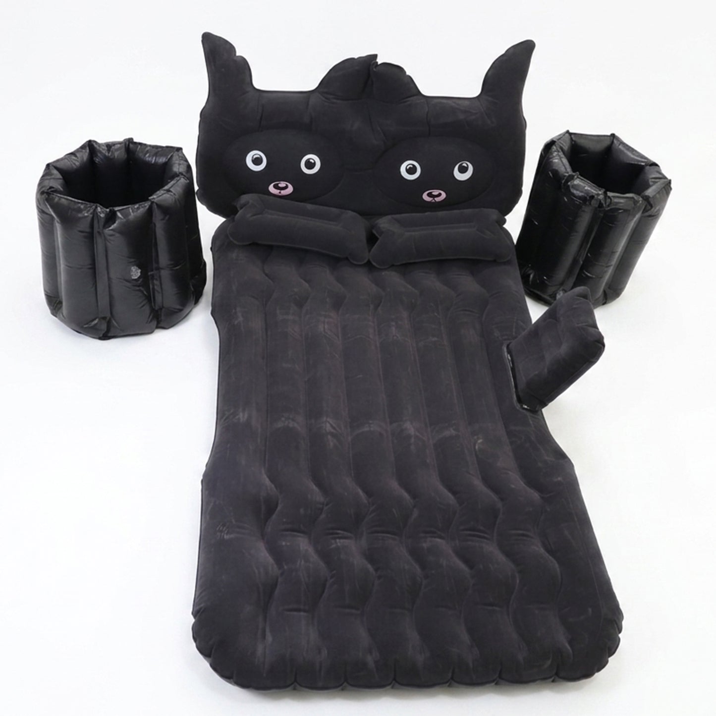 Cute Car Air Mattress Set With Black Cat Pillow For Comfortable Sleeping On The Go (1 Set)