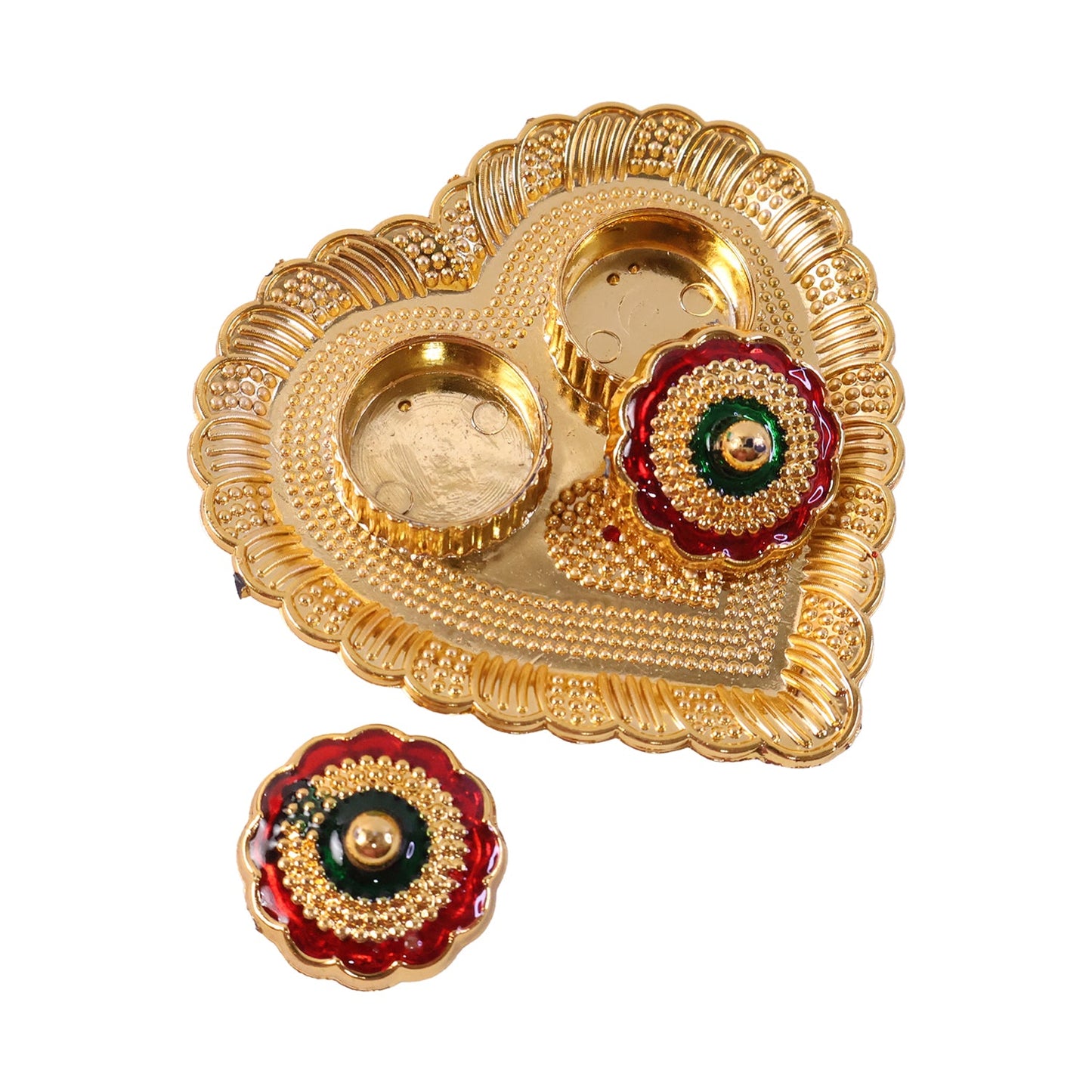 Heart Shape Kumkum Holder  Elegant Pooja Accessory For Festivals